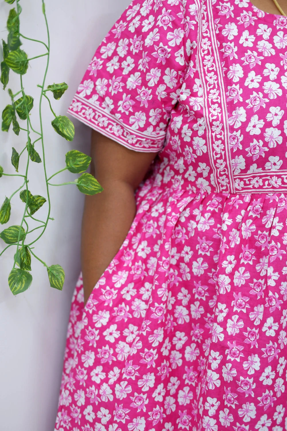 Midi Frock with Back Knot & Front Zip Jyothi Cotton Nighty