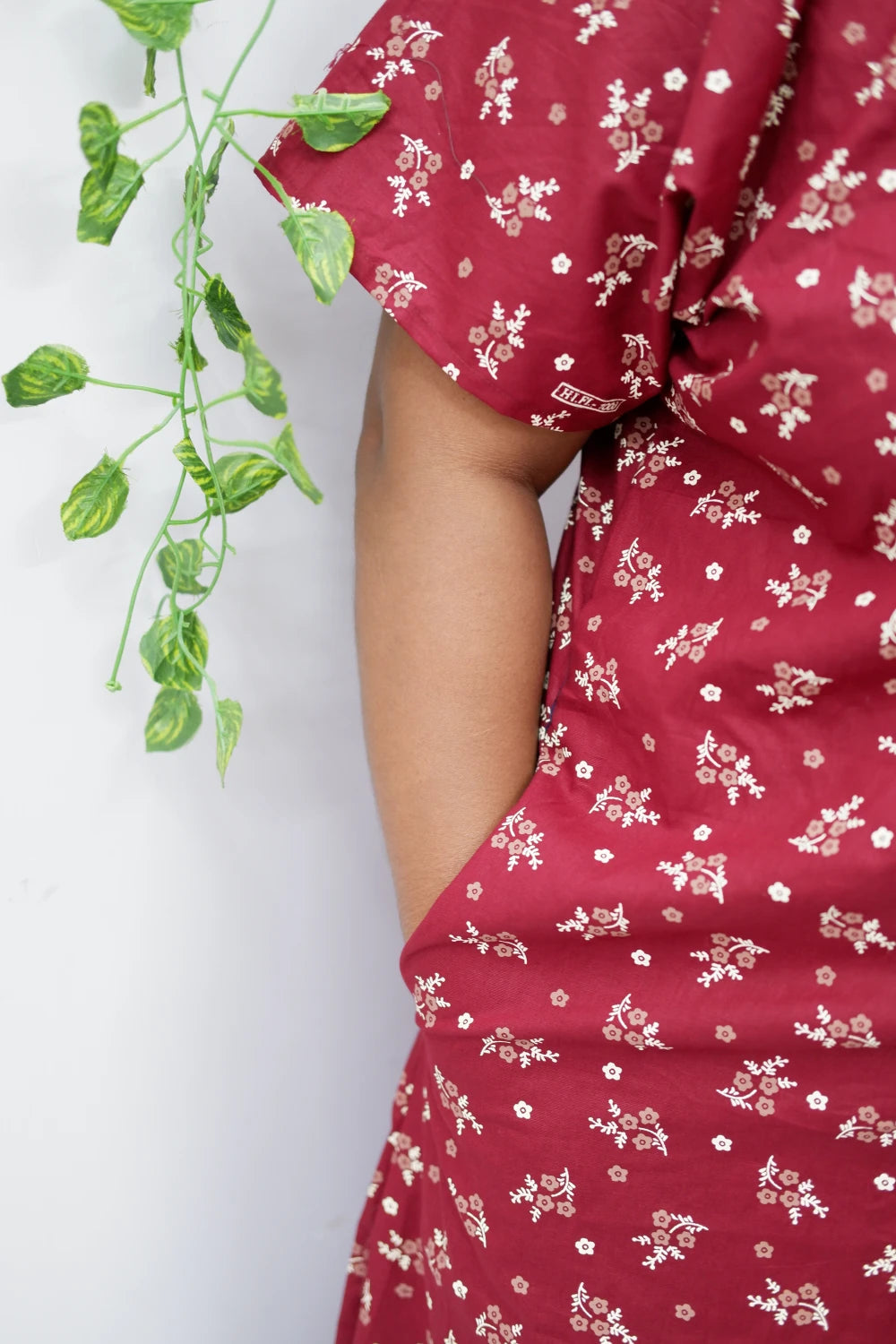 Mirror Work Cotton Nighty with Elegant Embroidery – Soft & Stylish