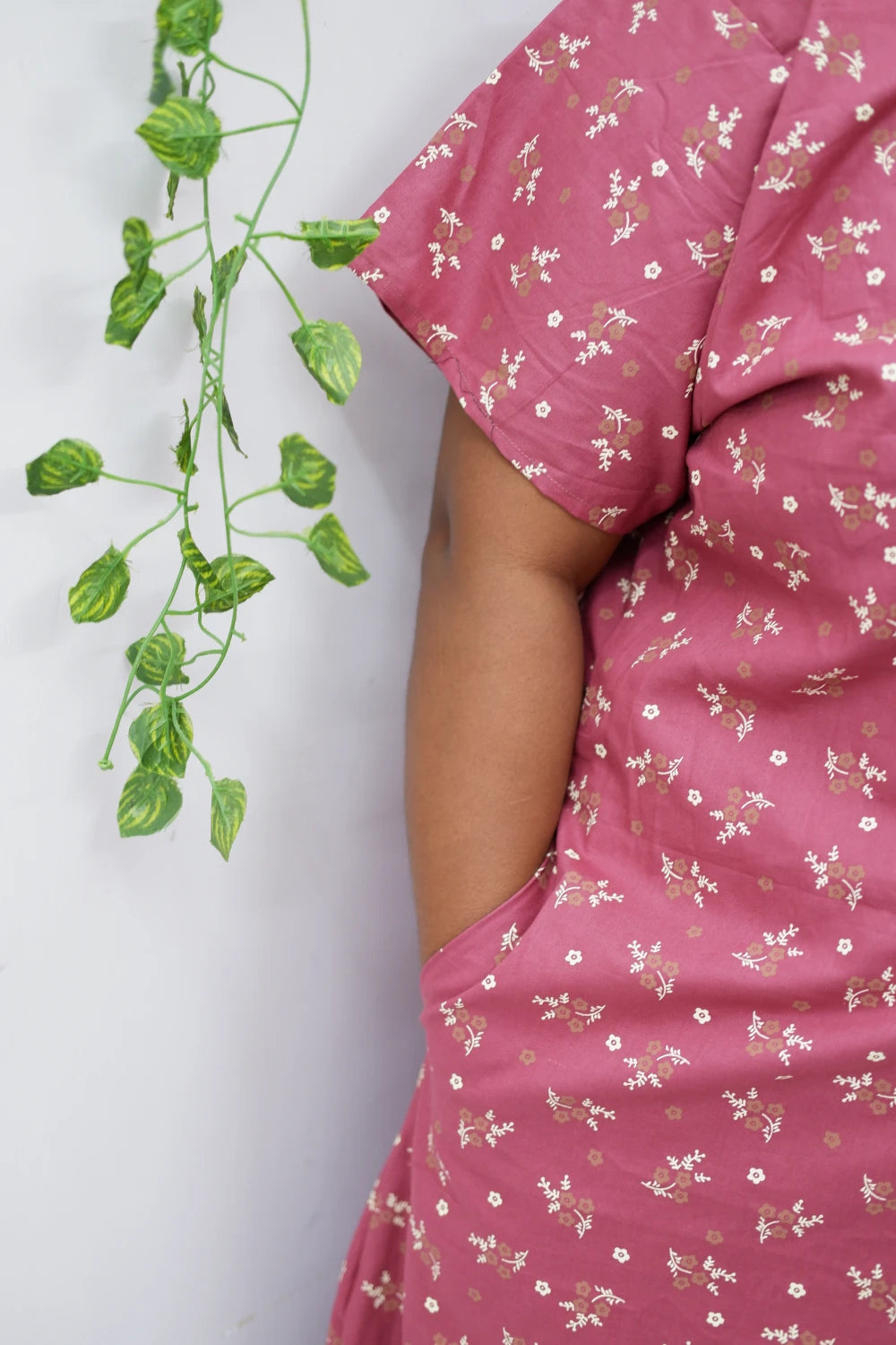 Mirror Work Cotton Nighty with Elegant Embroidery – Soft & Stylish