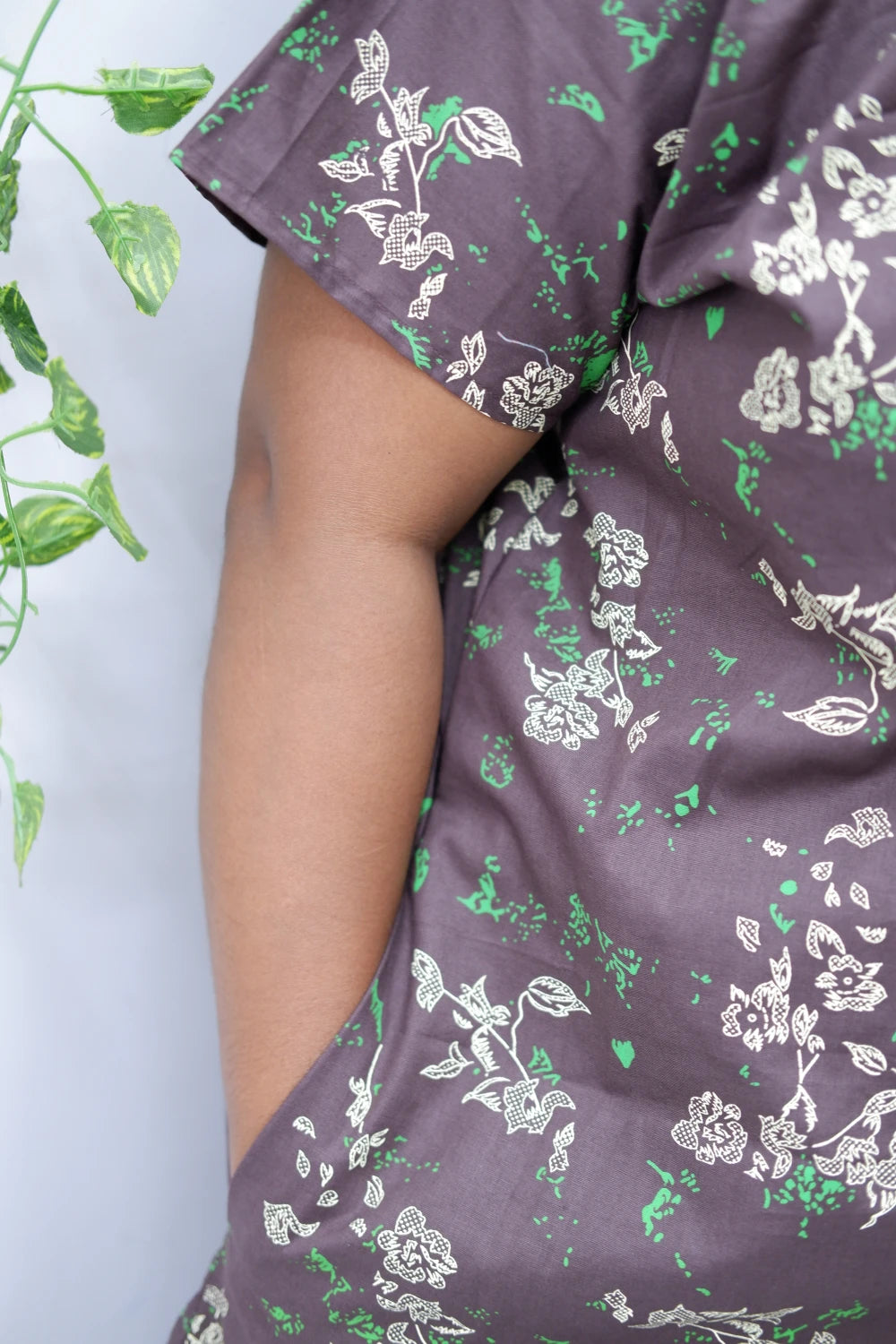 Mirror Work Cotton Nighty with Elegant Embroidery – Soft & Stylis