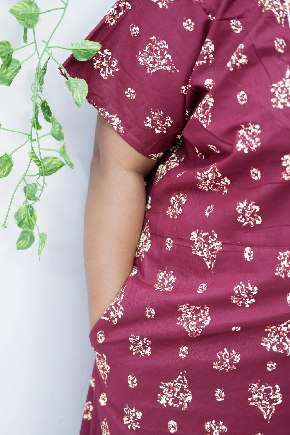 Mirror Work Cotton Nighty with Elegant Embroidery – Soft & Stylis