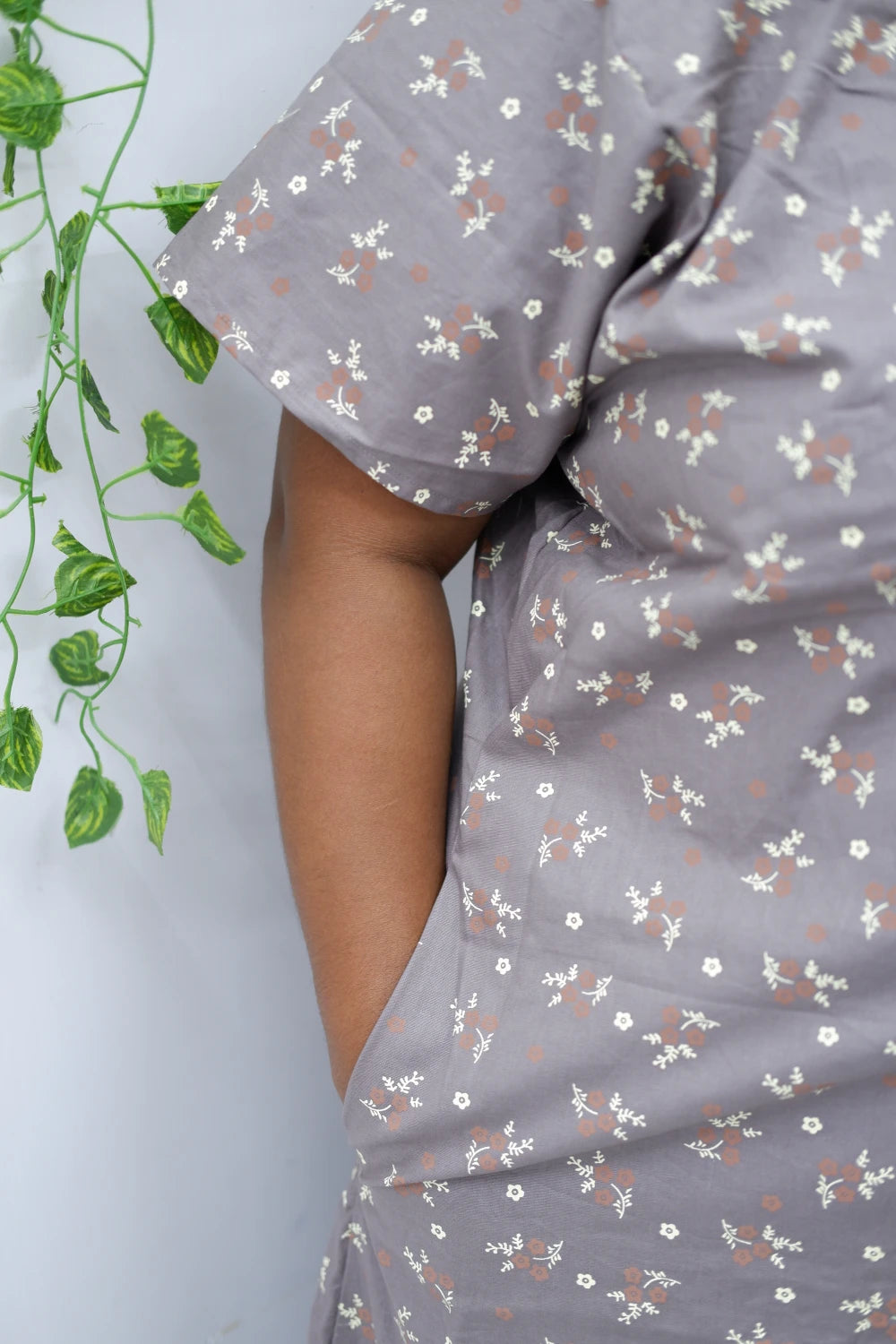 Mirror Work Cotton Nighty with Elegant Embroidery – Soft & Stylis