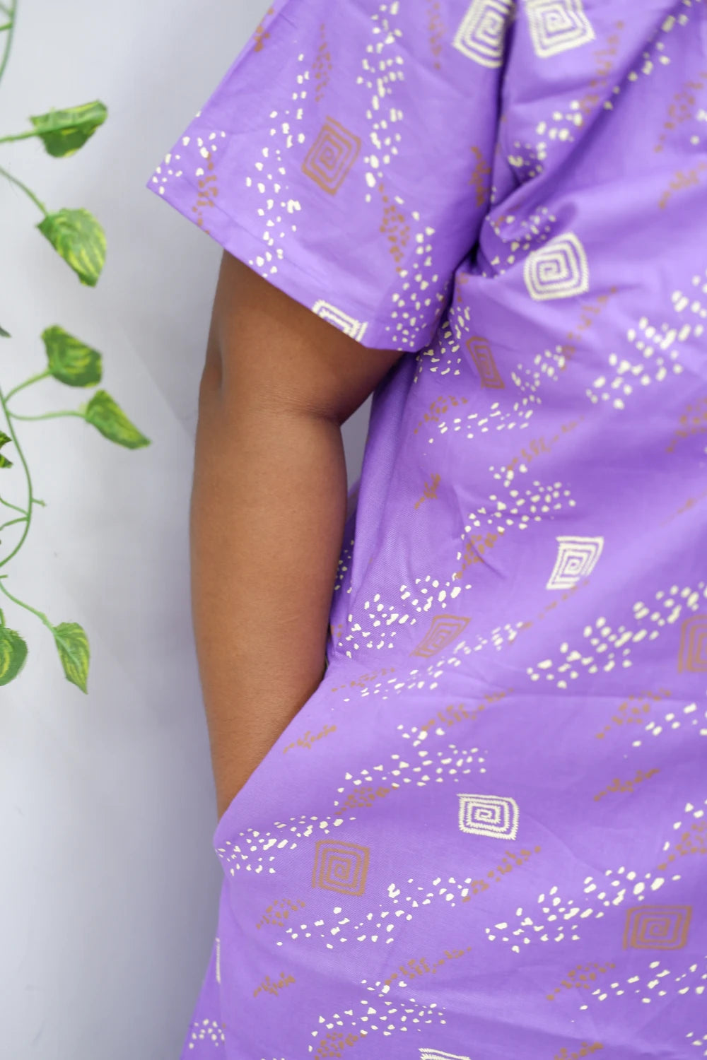 Mirror Work Cotton Nighty with Elegant Embroidery – Soft & Stylis
