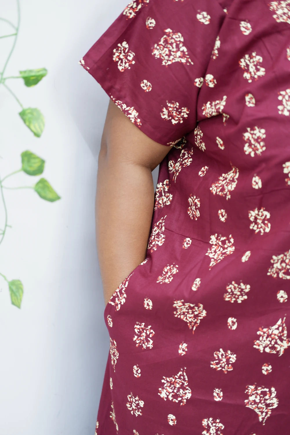 Mirror Work Cotton Nighty with Elegant Embroidery – Soft & Stylis