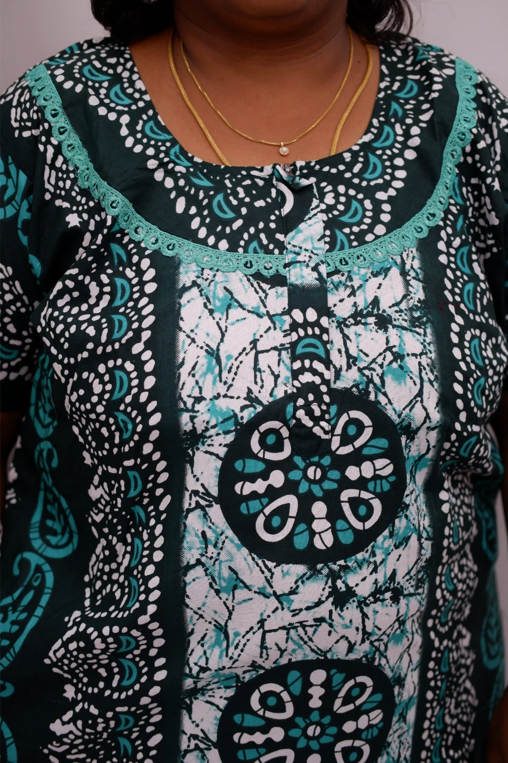 Floral Bliss Round Zip Cotton Nighty