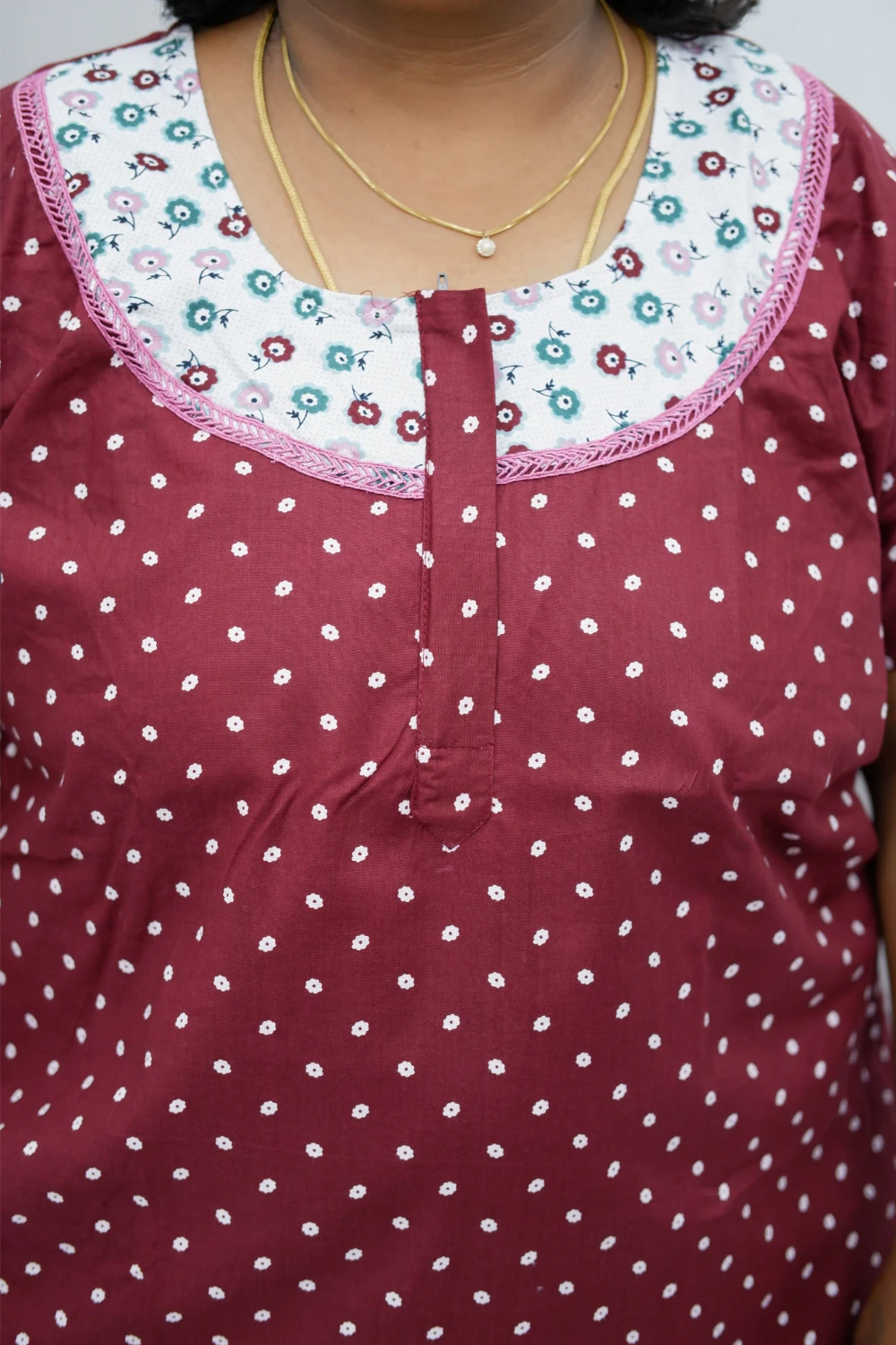 Floral Bliss Round Zip Cotton Nighty