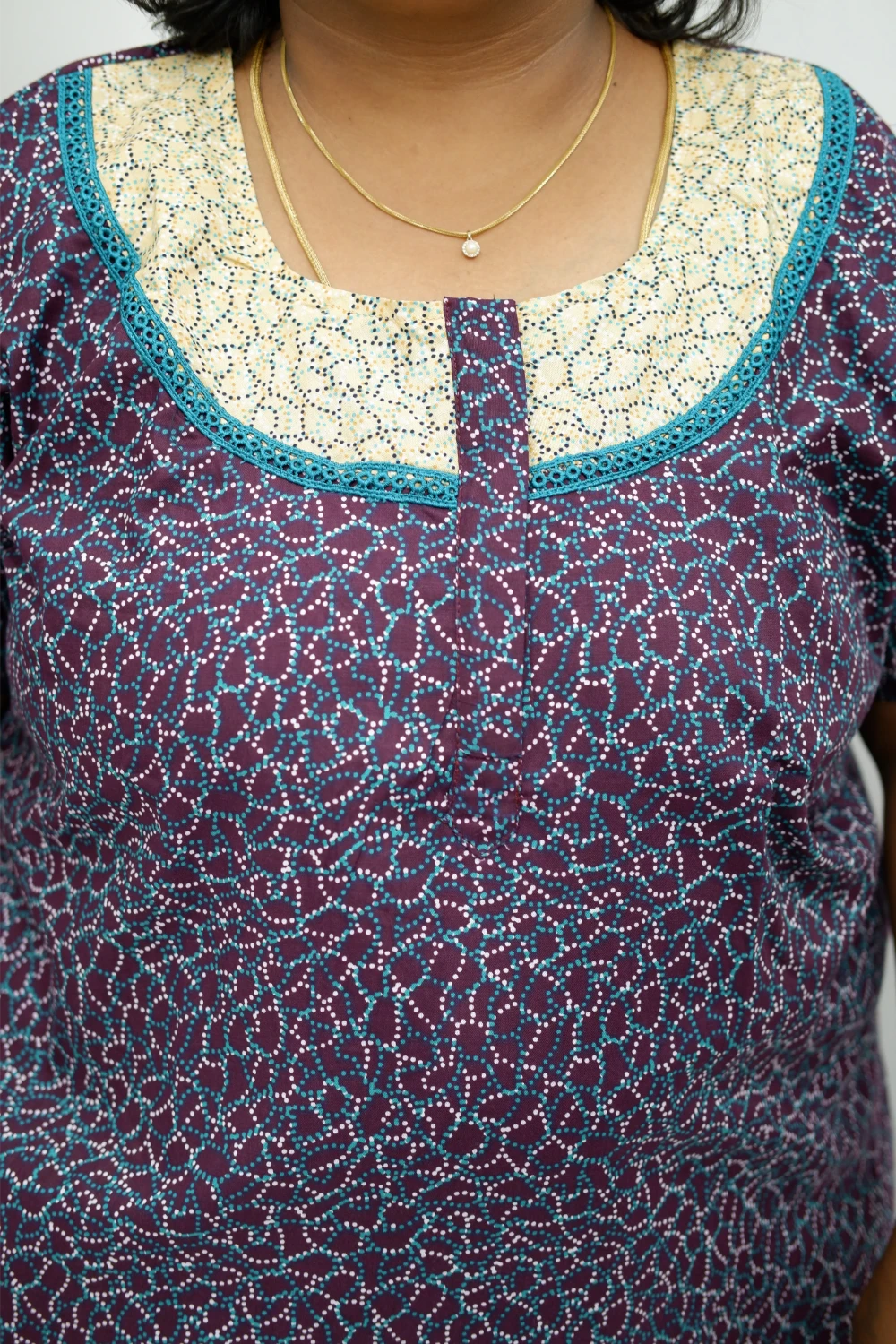 Floral Bliss Round Zip Cotton Nighty