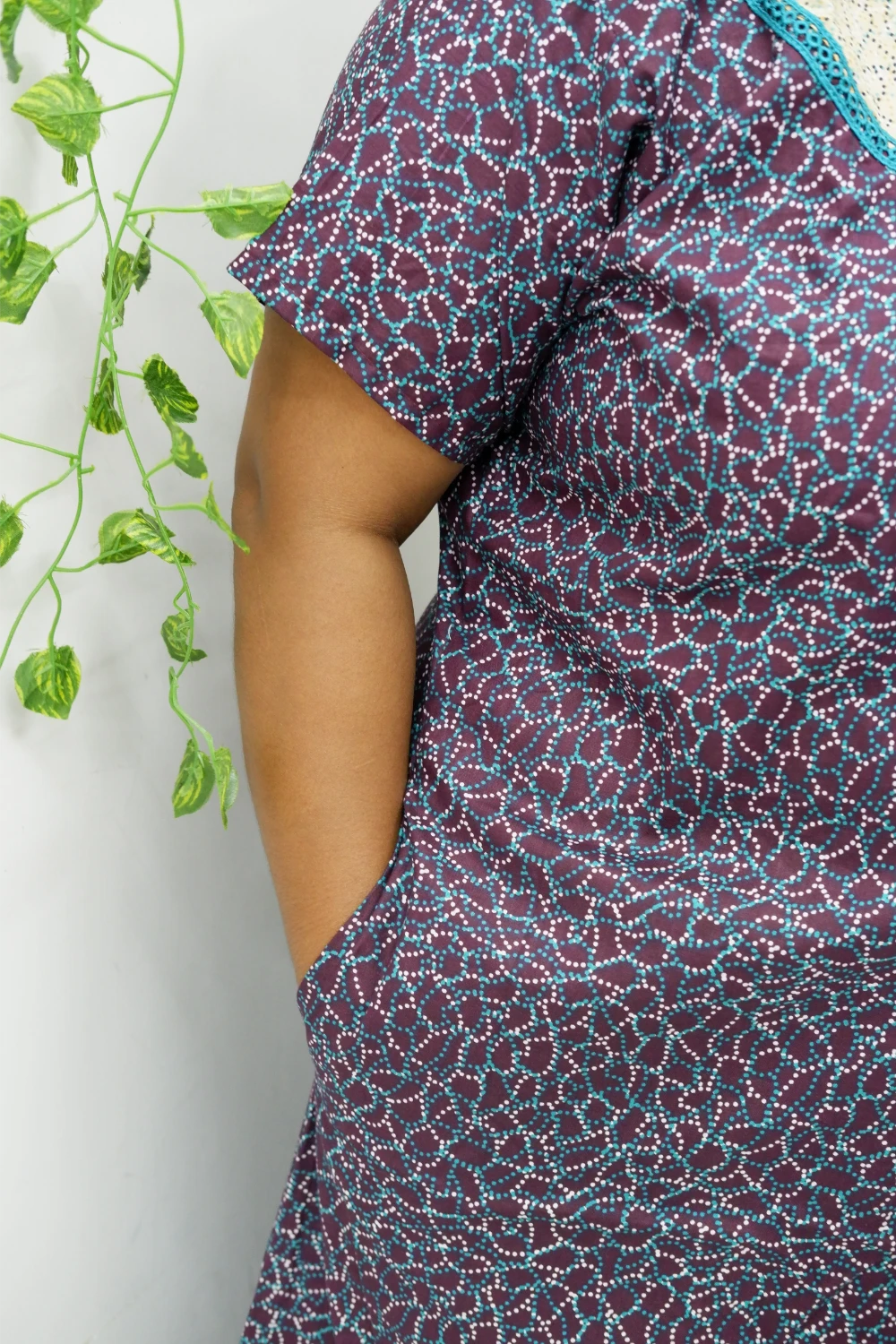 Floral Bliss Round Zip Cotton Nighty