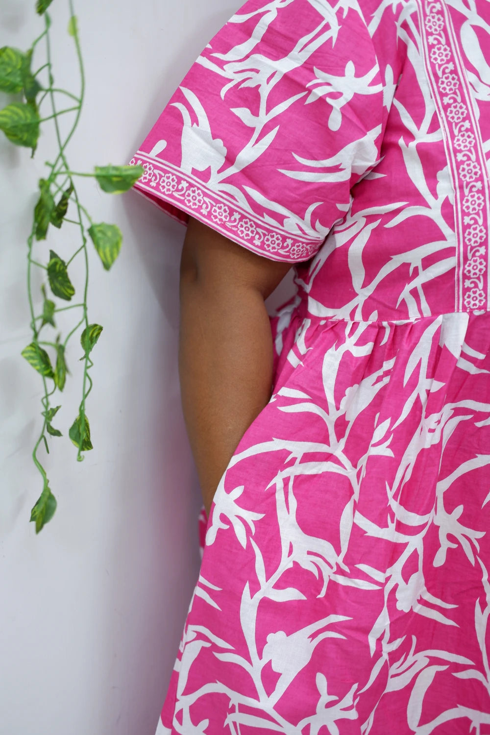 Midi Frock with Back Knot & Front Zip Jyothi Cotton Nighty