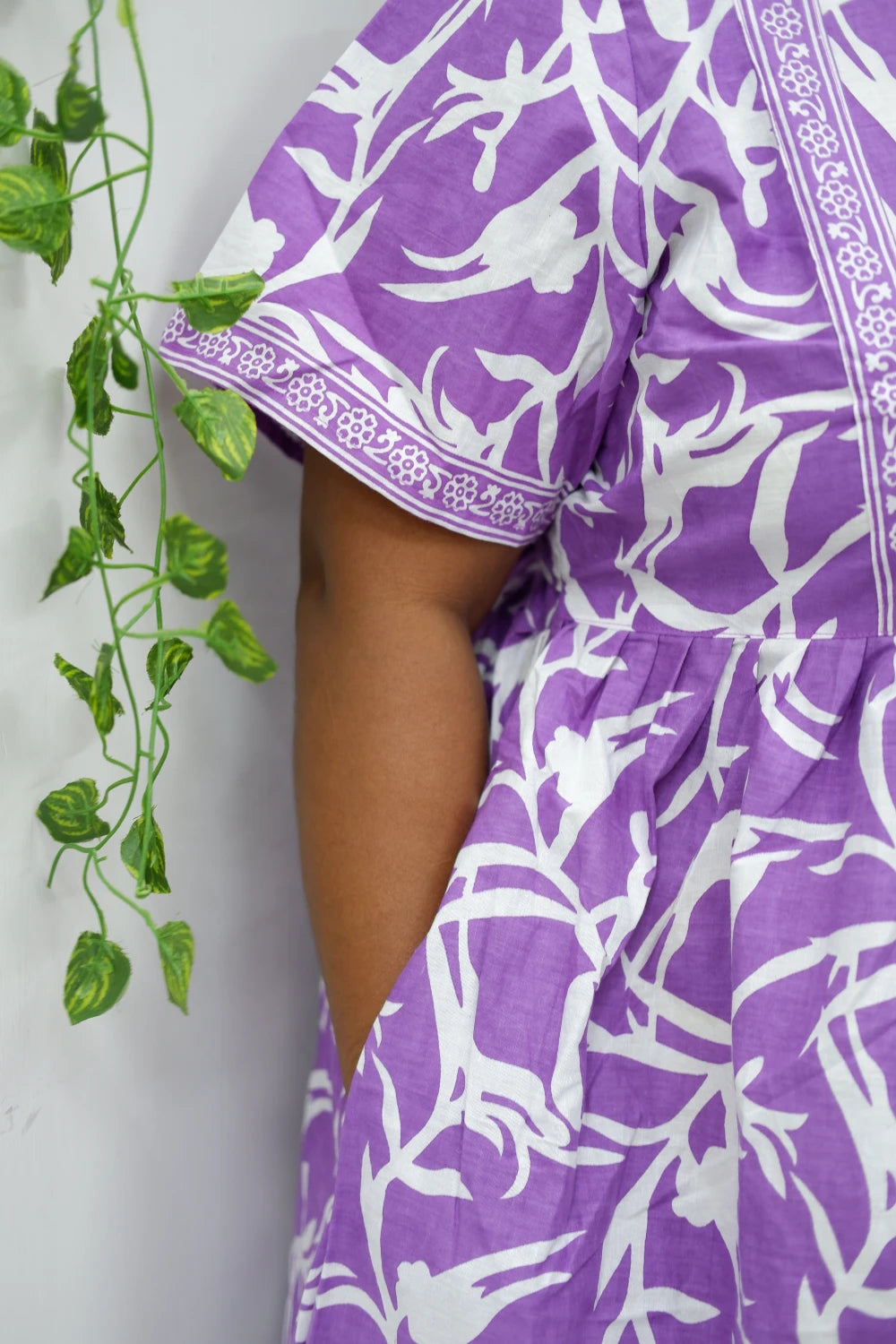 Midi Frock with Back Knot & Front Zip Jyothi Cotton Nighty