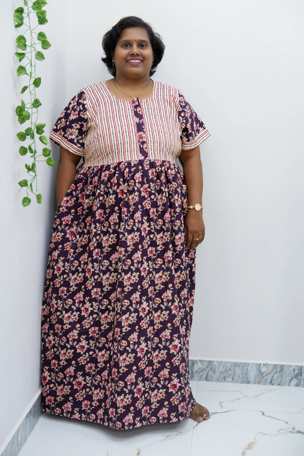 Frock Style Cotton Nighty – Soft & Flowing Fit