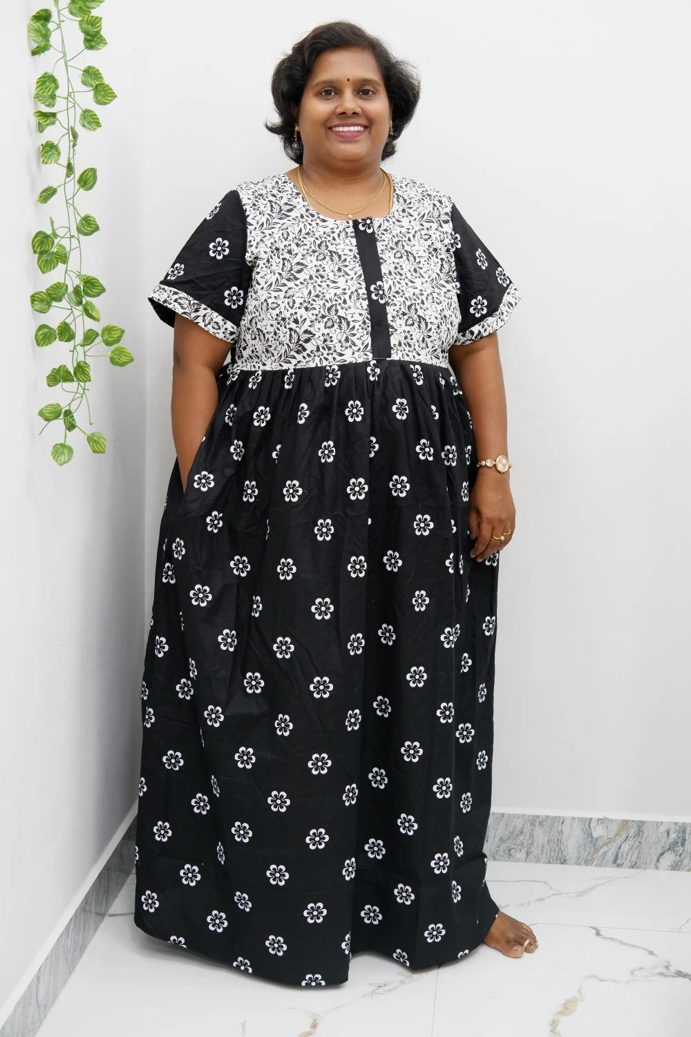 Frock Style Cotton Nighty – Soft & Flowing Fit
