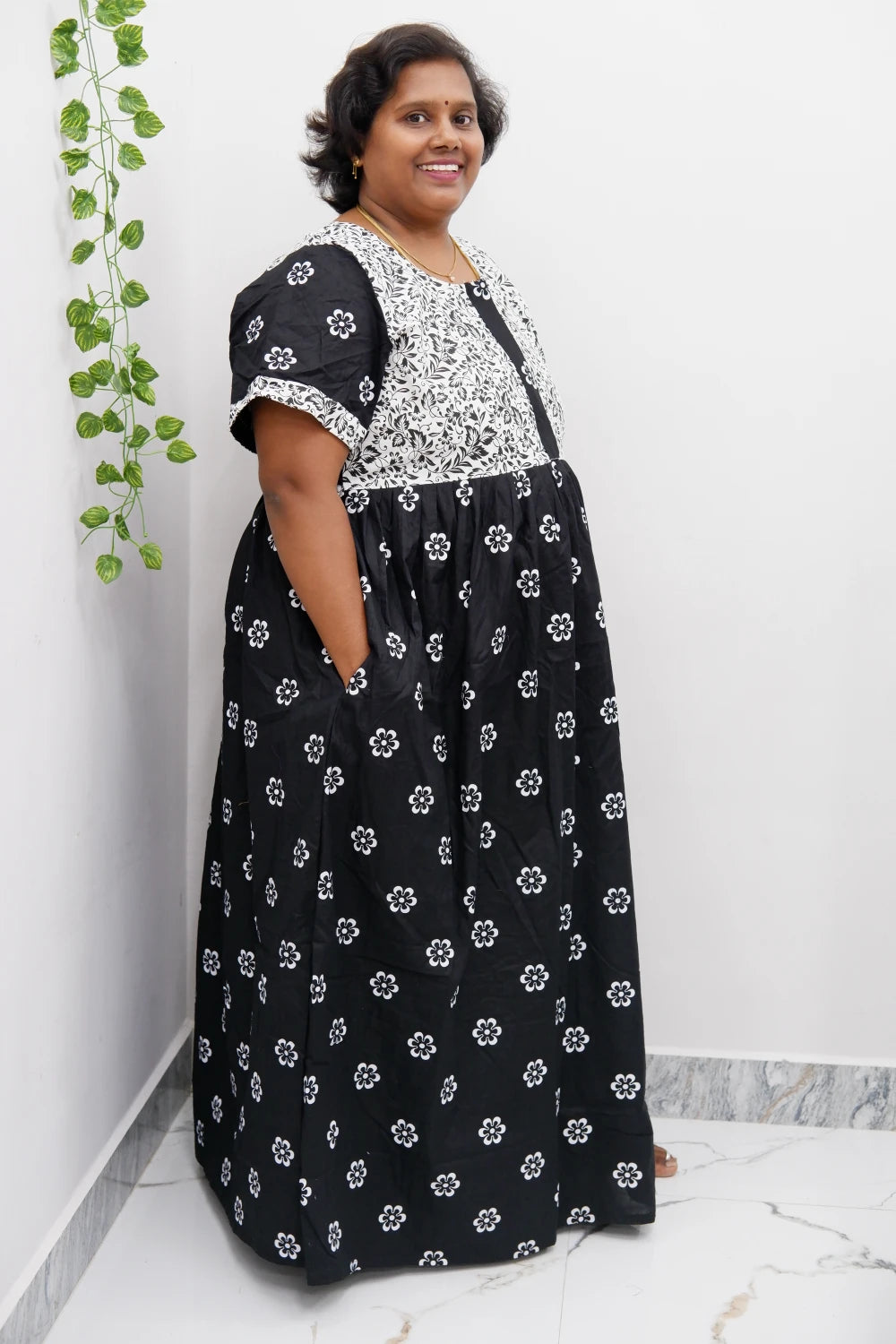 Frock Style Cotton Nighty – Soft & Flowing Fit