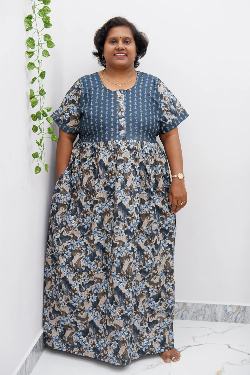 Frock Style Cotton Nighty – Soft & Flowing Fit