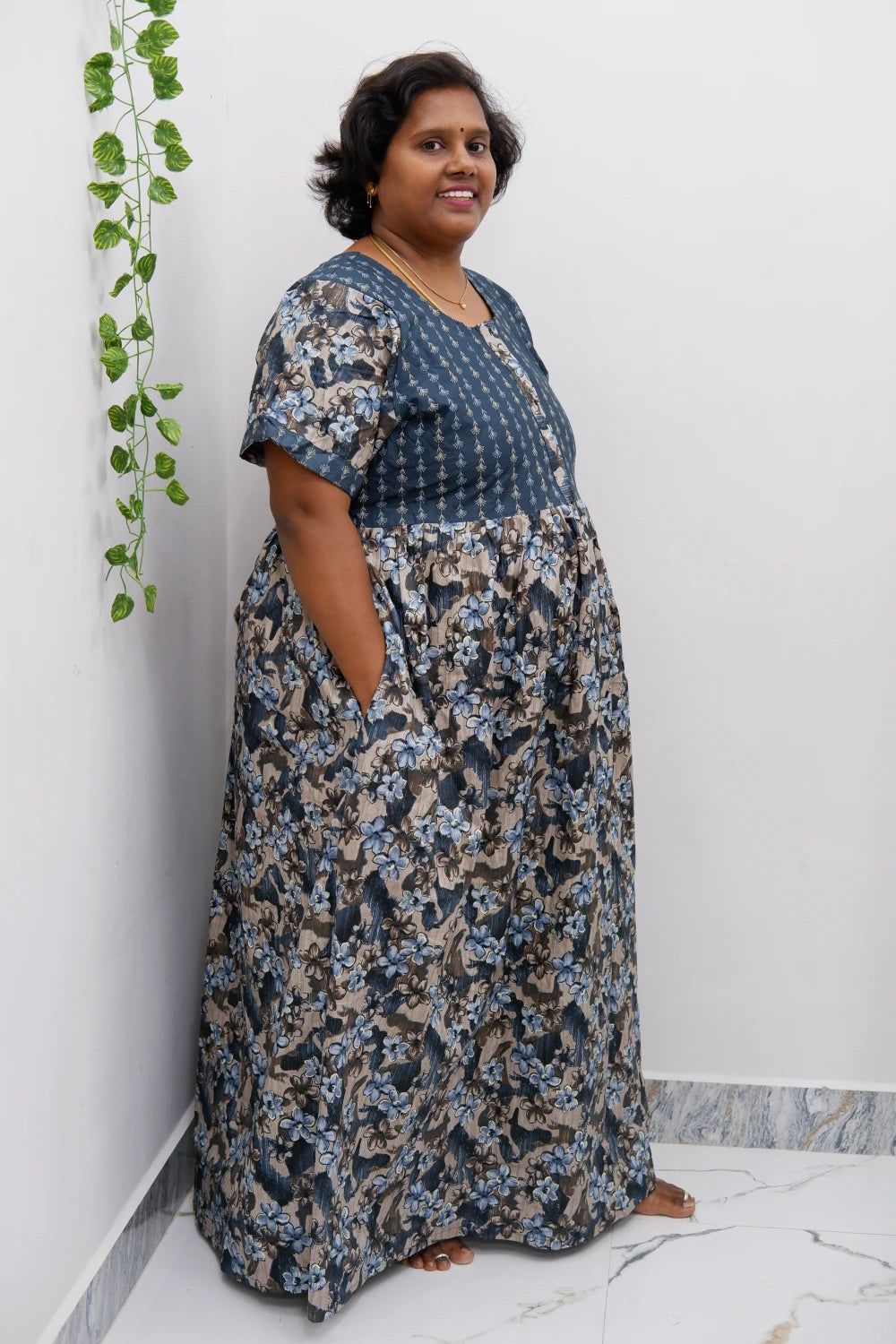 Frock Style Cotton Nighty – Soft & Flowing Fit