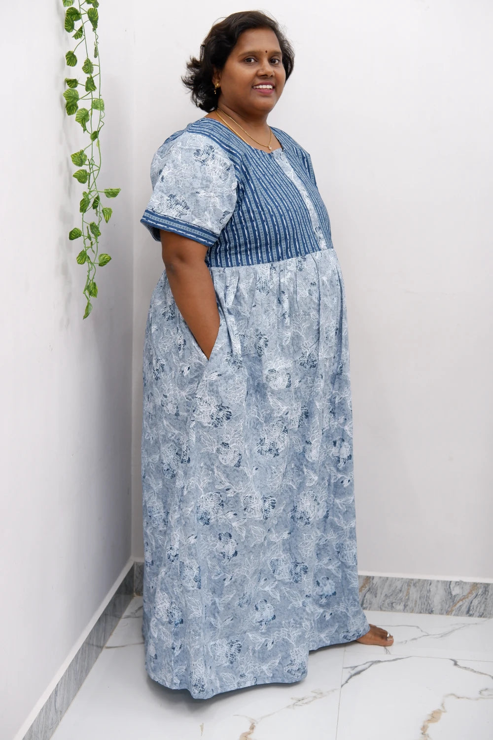 Frock Style Cotton Nighty – Soft & Flowing Fit