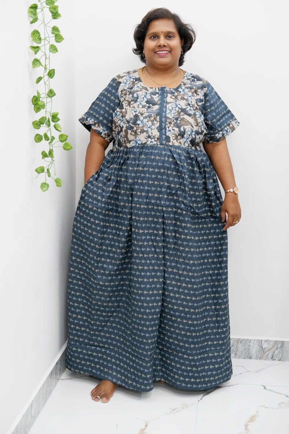 Frock Style Cotton Nighty – Soft & Flowing Fit