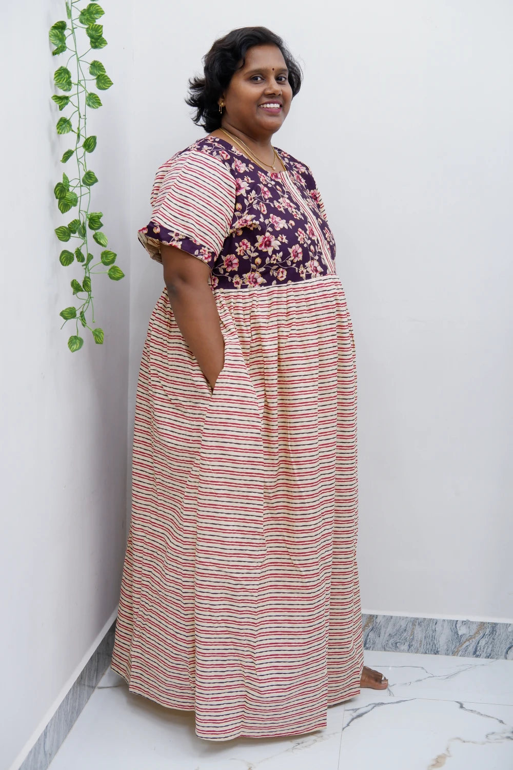 Frock Style Cotton Nighty – Soft & Flowing Fit