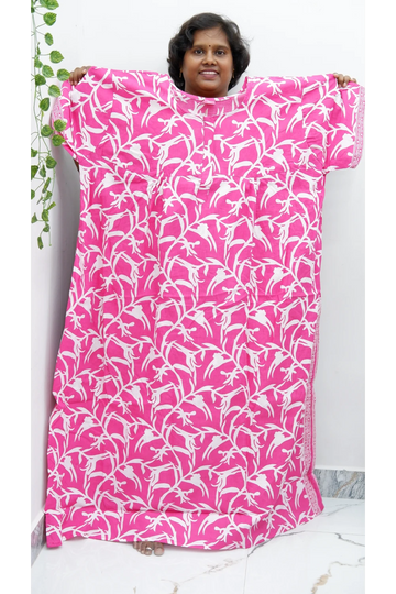 Plus Size Elegant Zip Nighty – Jyothi Cotton Breeze