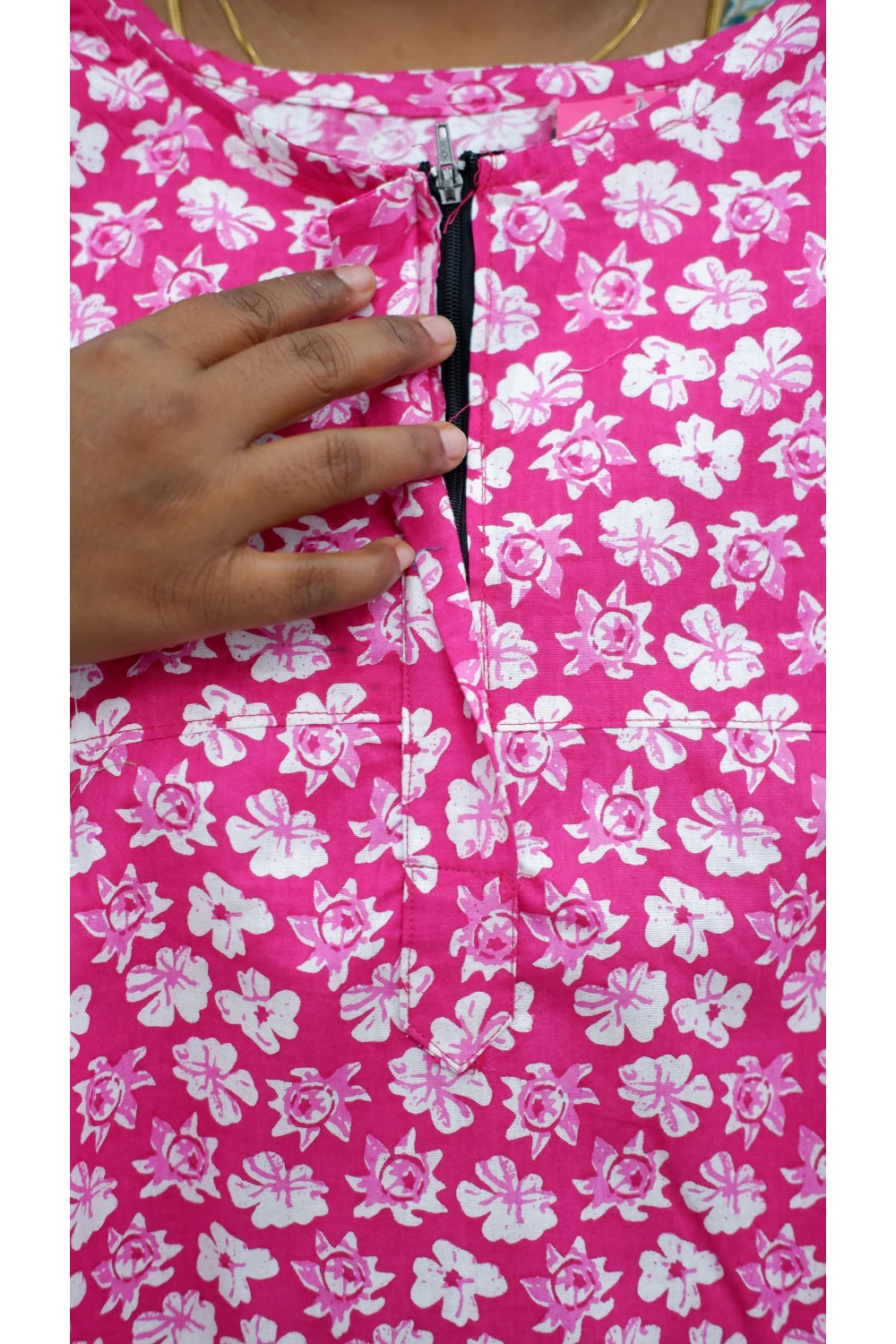 Plus Size Elegant Zip Nighty – Jyothi Cotton Breeze