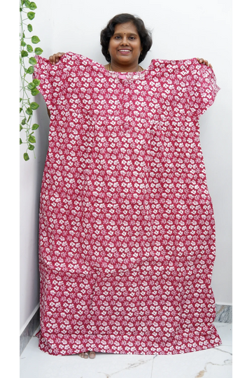 Plus Size Elegant Zip Nighty – Jyothi Cotton Breeze