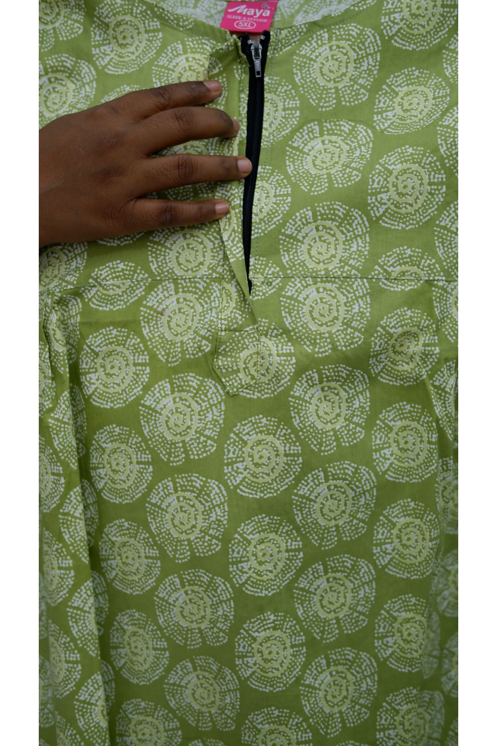 Plus Size Elegant Zip Nighty – Jyothi Cotton Breeze