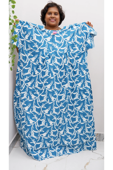 Plus Size Elegant Zip Nighty – Jyothi Cotton Breeze