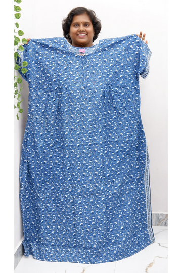 Plus Size Elegant Zip Nighty – Jyothi Cotton Breeze