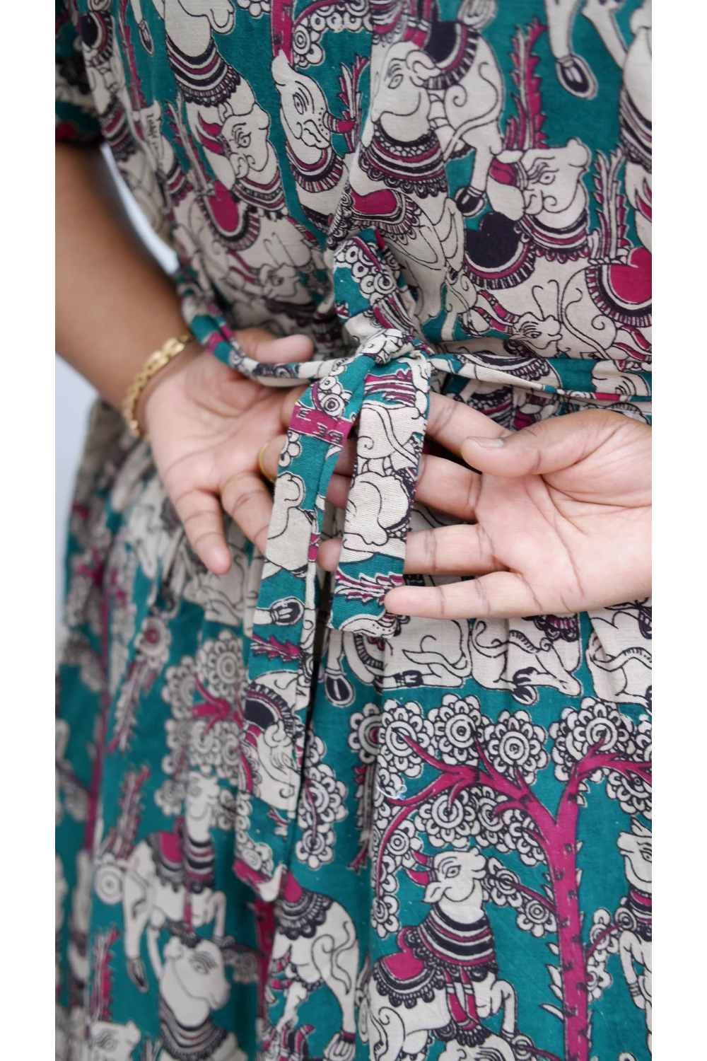 Kalamkari Printed Midi Kurti – Stylish Frock Design for Women