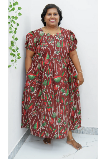 Kalamkari Printed Midi Kurti – Stylish Frock Design for Women