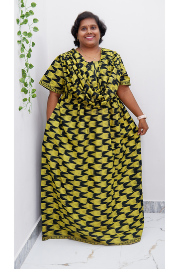 Shawl Draped Cotton Frock Nighty – Soft & Breezy