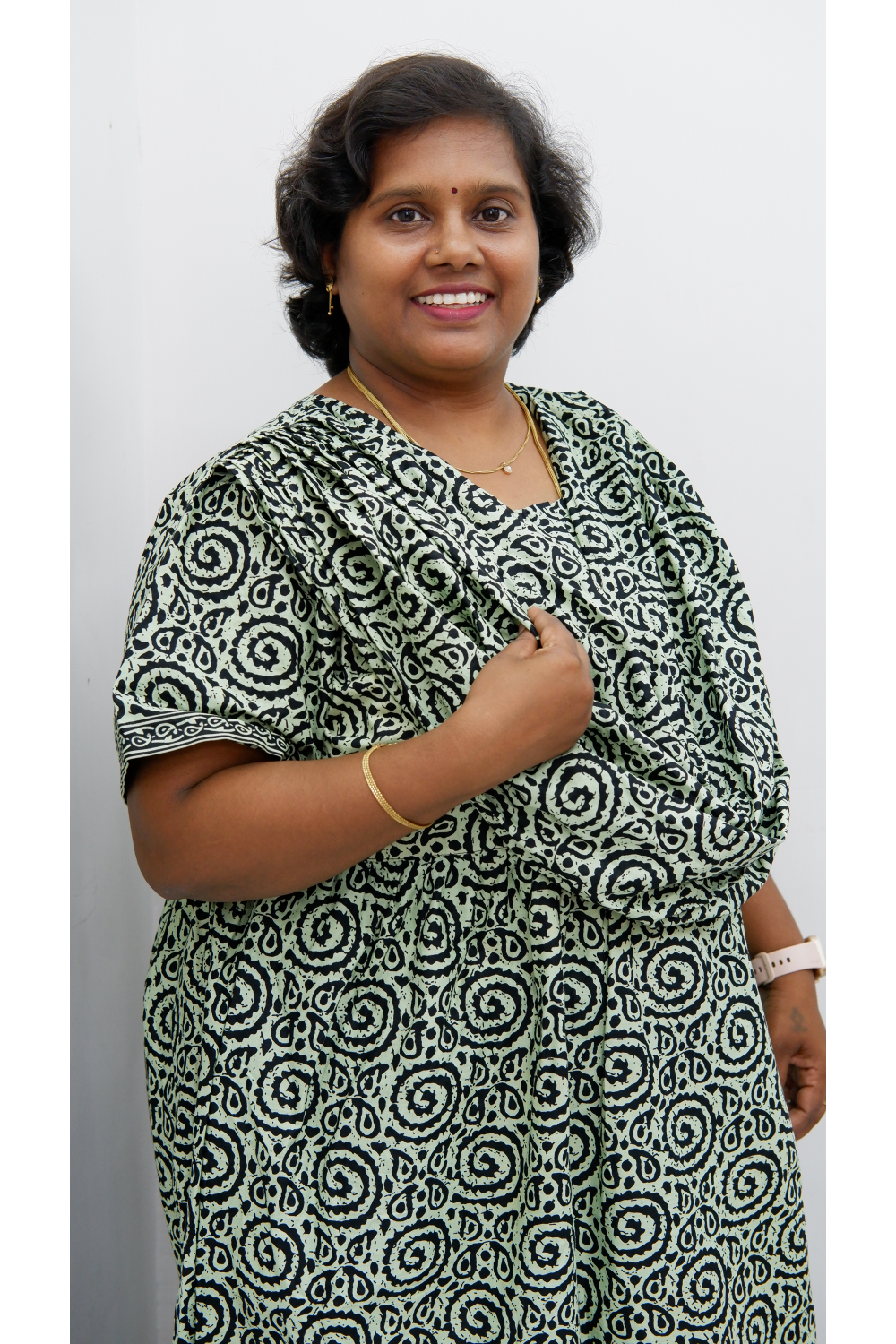 Shawl Draped Cotton Frock Nighty – Soft & Breezy