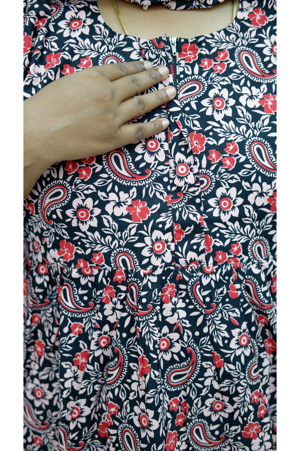 Shawl Draped Cotton Frock Nighty – Soft & Breezy