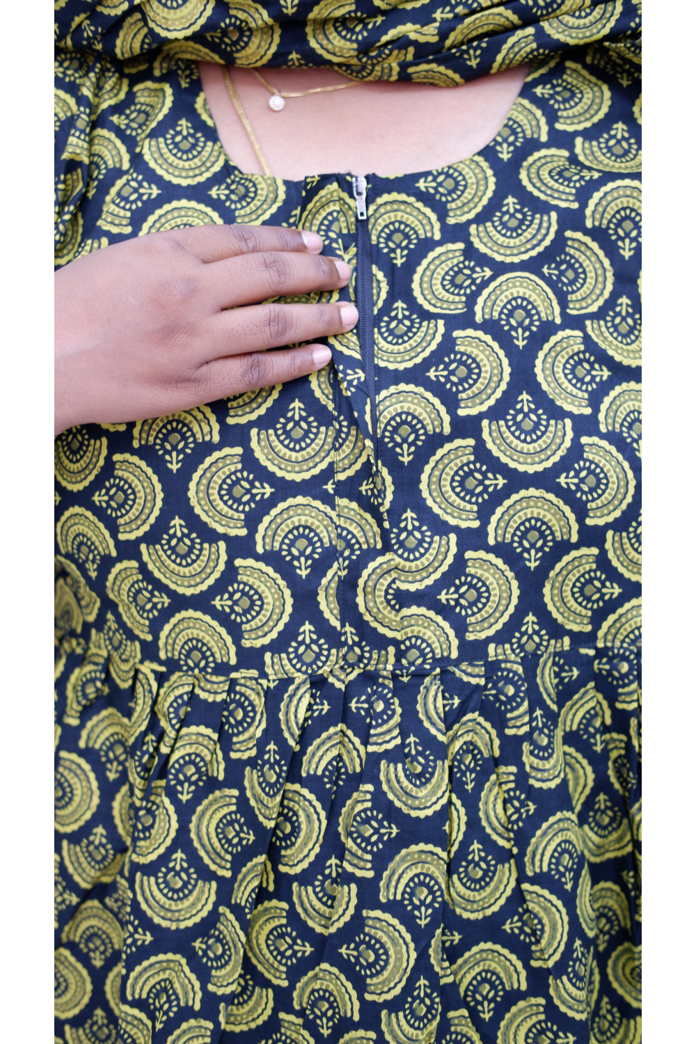 Shawl Draped Cotton Frock Nighty – Soft & Breezy
