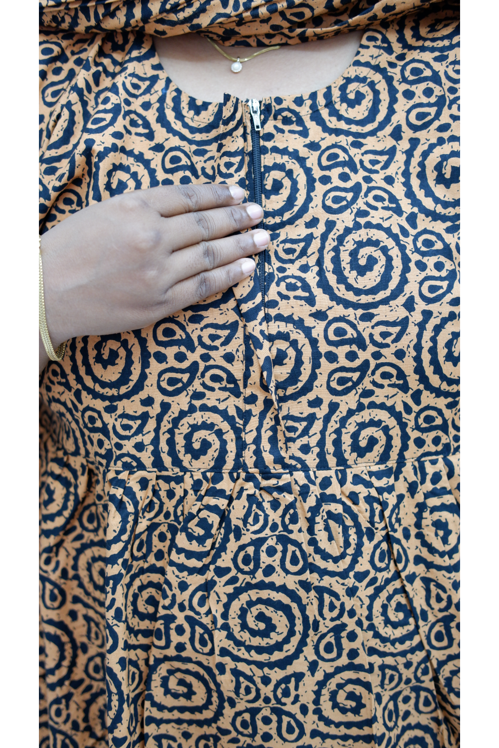 Shawl Draped Cotton Frock Nighty – Soft & Breezy