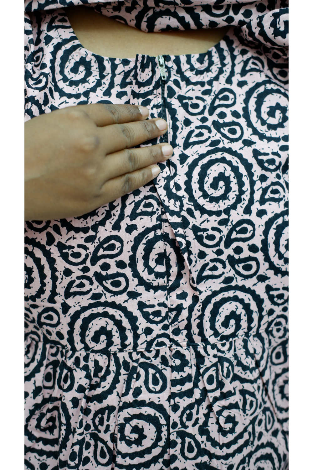 Shawl Draped Cotton Frock Nighty – Soft & Breezy