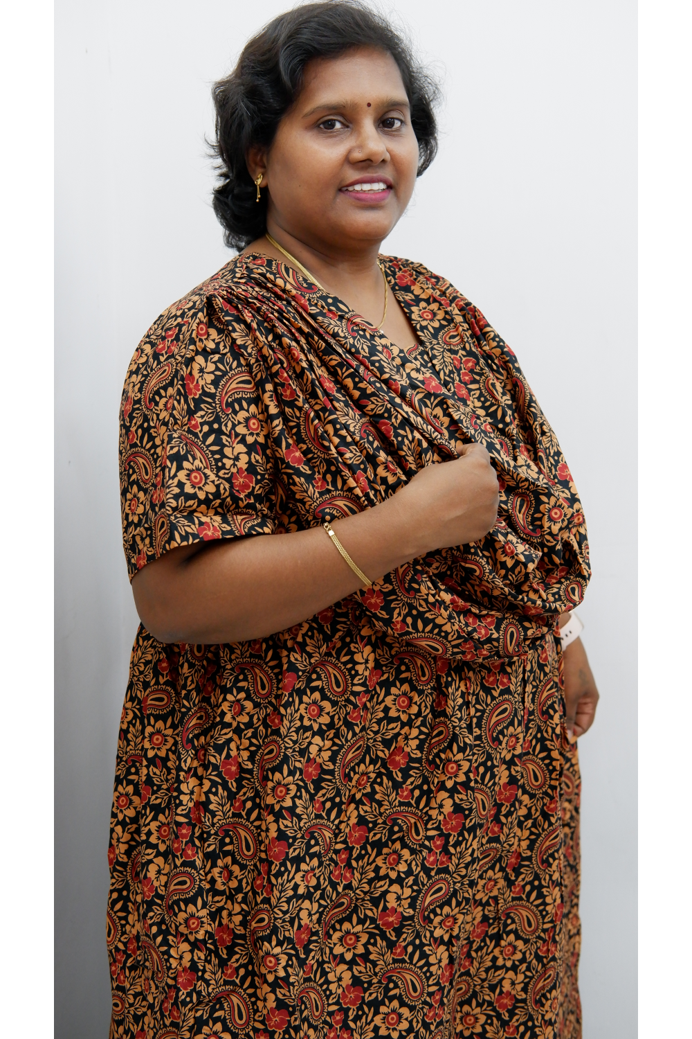 Shawl Draped Cotton Frock Nighty – Soft & Breezy