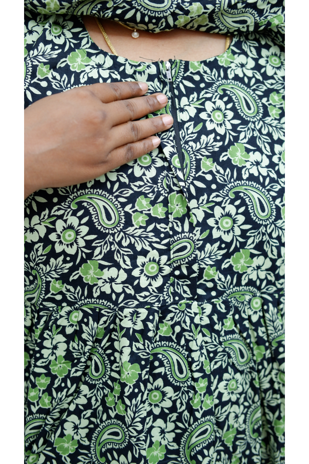 Shawl Draped Cotton Frock Nighty – Soft & Breezy