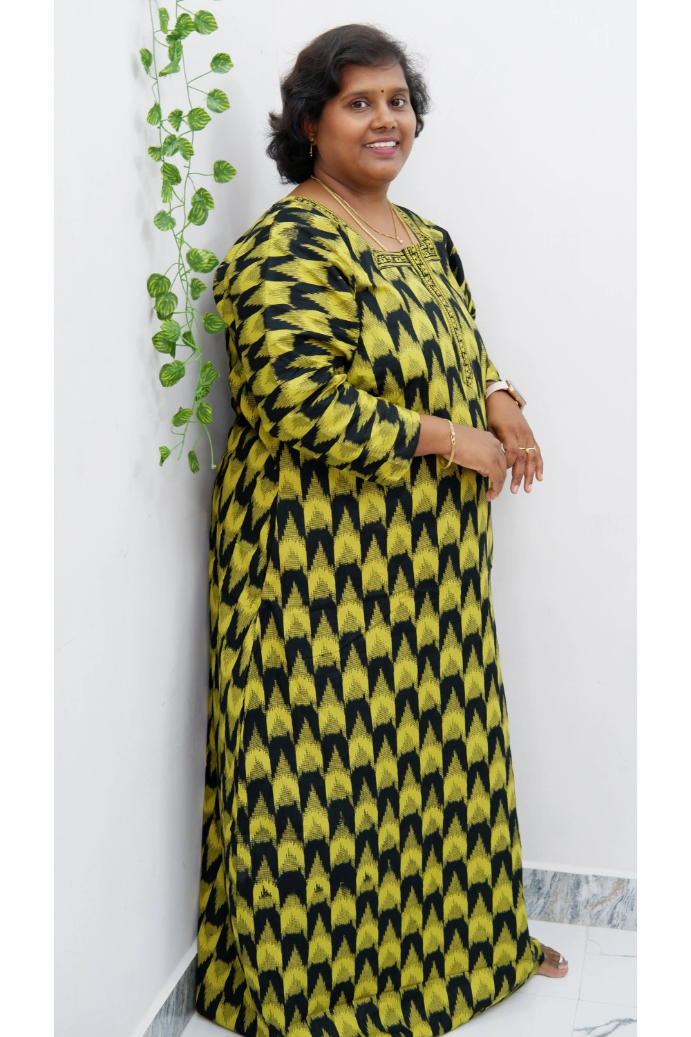Classic 3/4 Sleeve Nighty – Premium Jyothi Cotton for Women