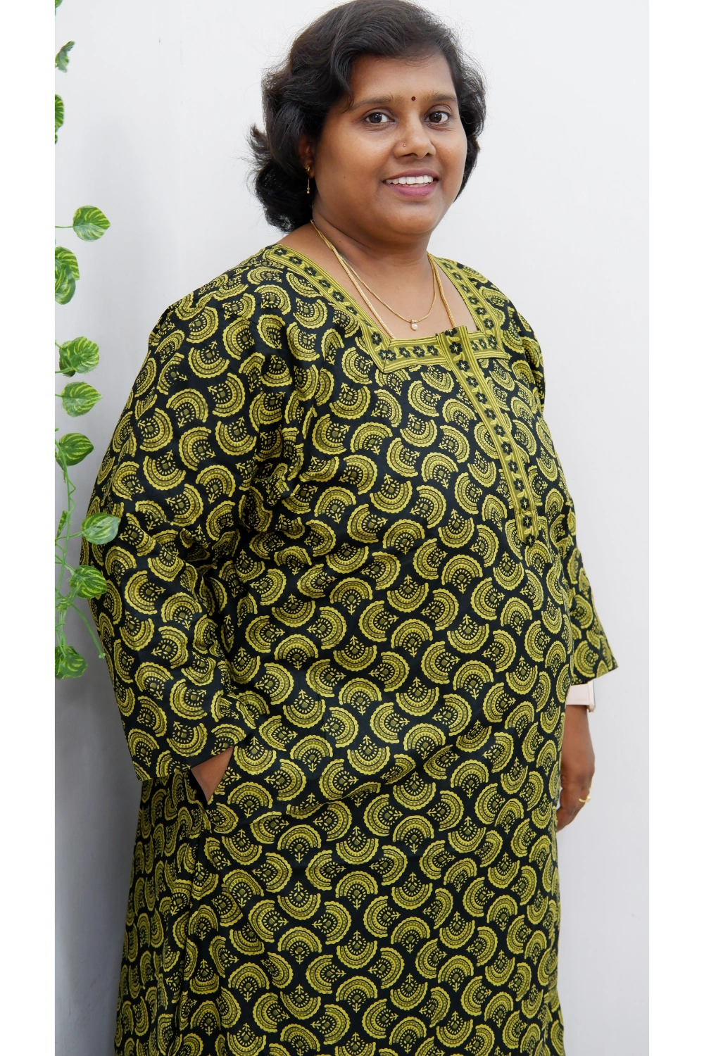 Classic 3/4 Sleeve Nighty – Premium Jyothi Cotton for Women