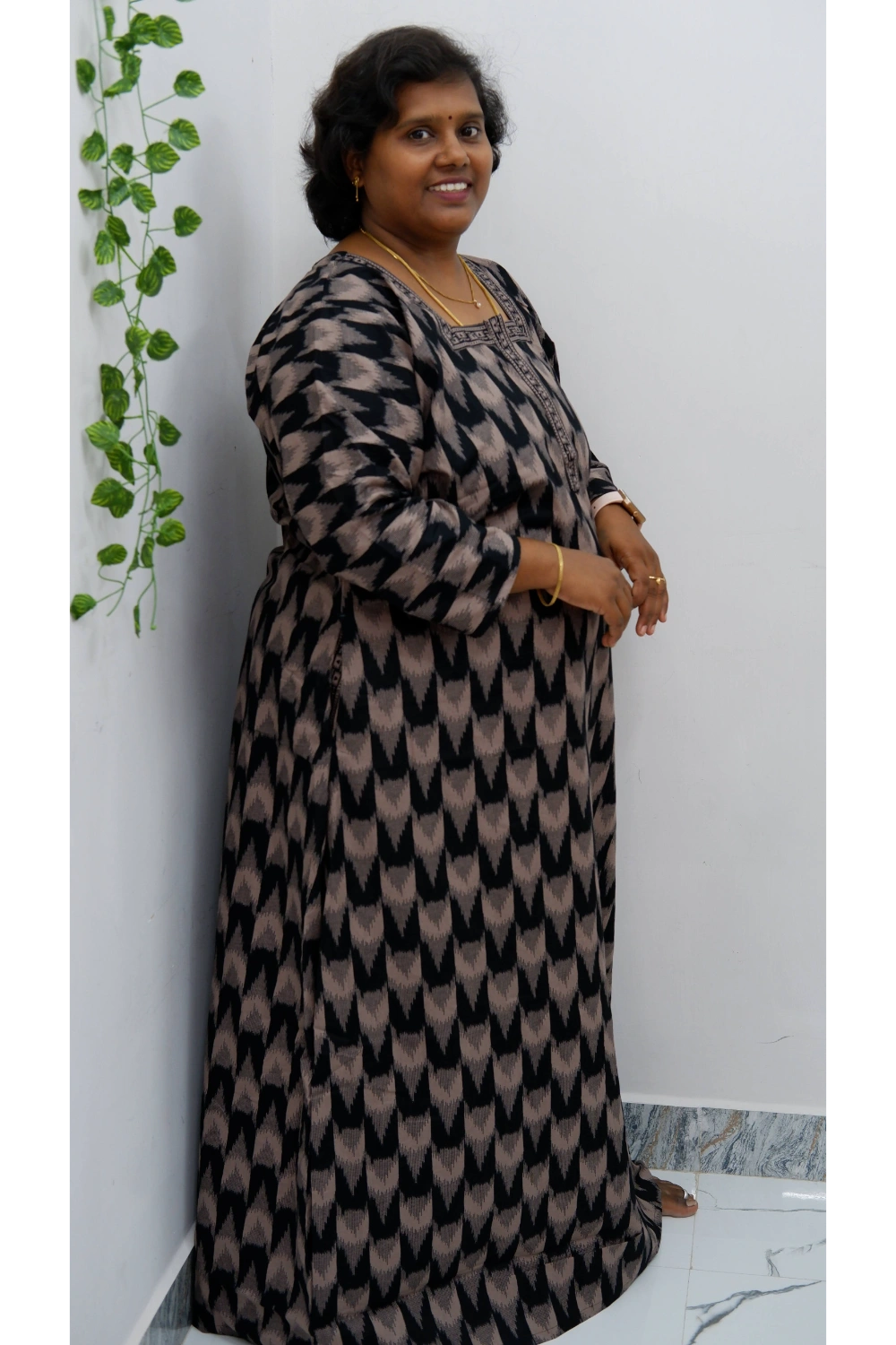Classic 3/4 Sleeve Nighty – Premium Jyothi Cotton for Women