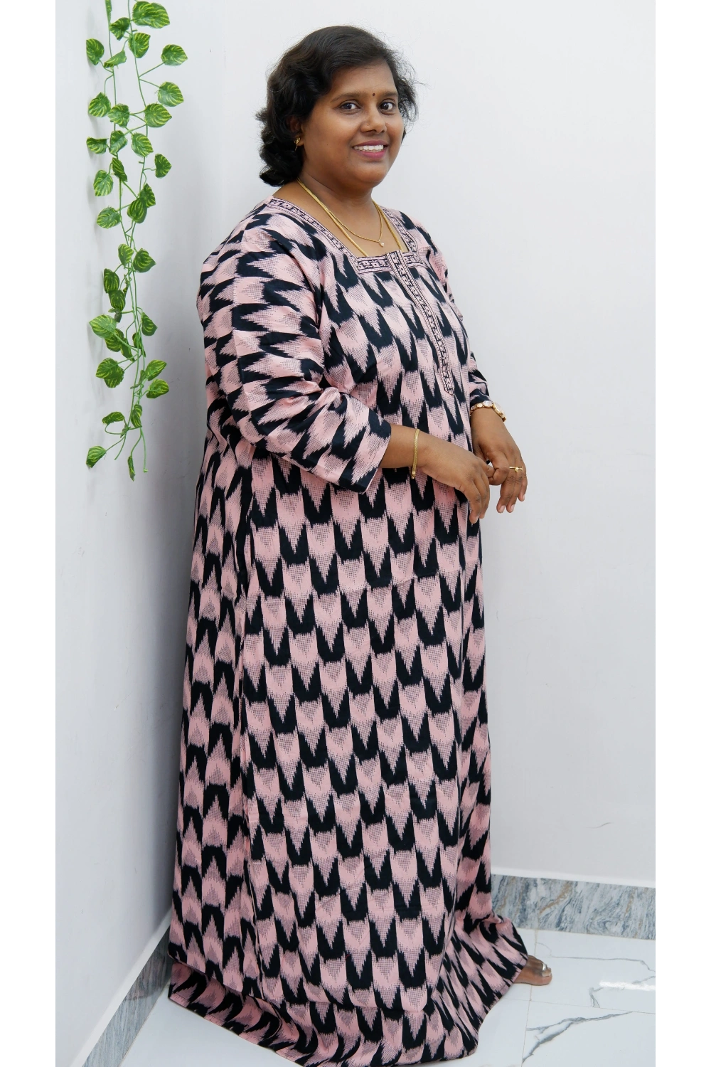 Classic 3/4 Sleeve Nighty – Premium Jyothi Cotton for Women