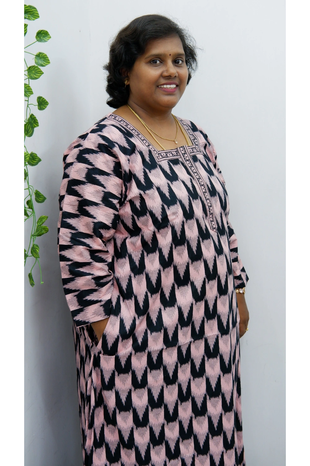Classic 3/4 Sleeve Nighty – Premium Jyothi Cotton for Women