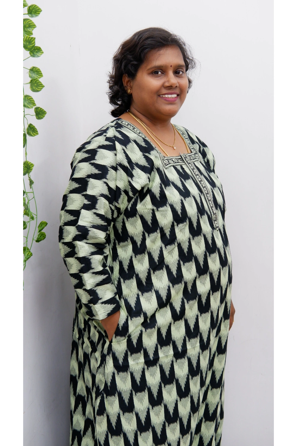 Classic 3/4 Sleeve Nighty – Premium Jyothi Cotton for Women