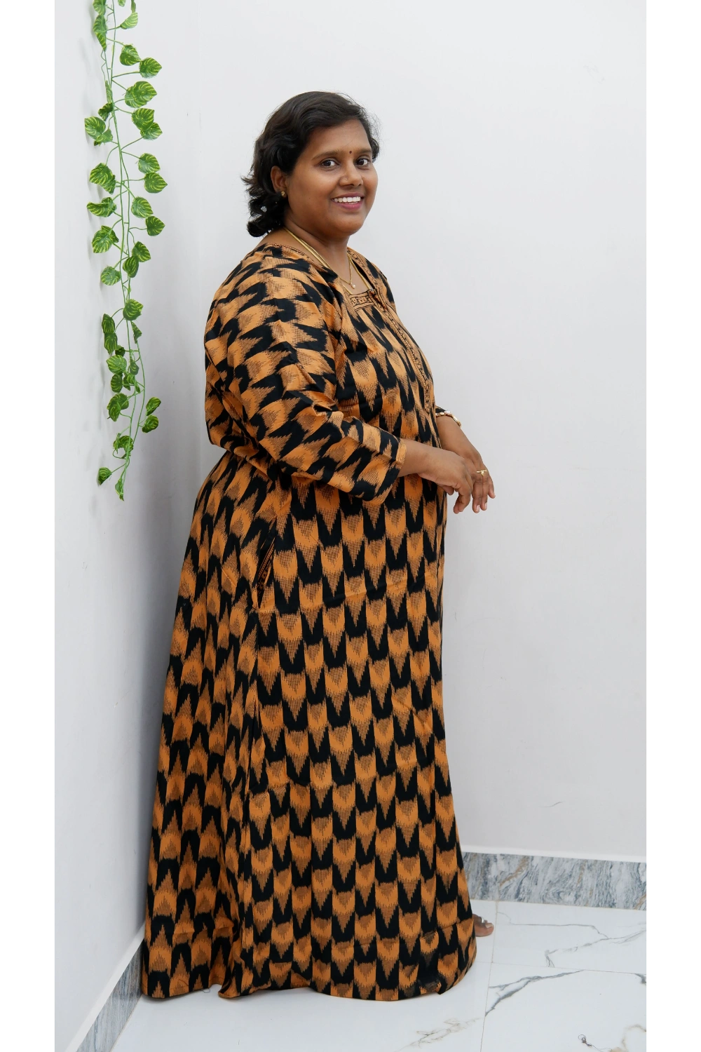 Classic 3/4 Sleeve Nighty – Premium Jyothi Cotton for Women