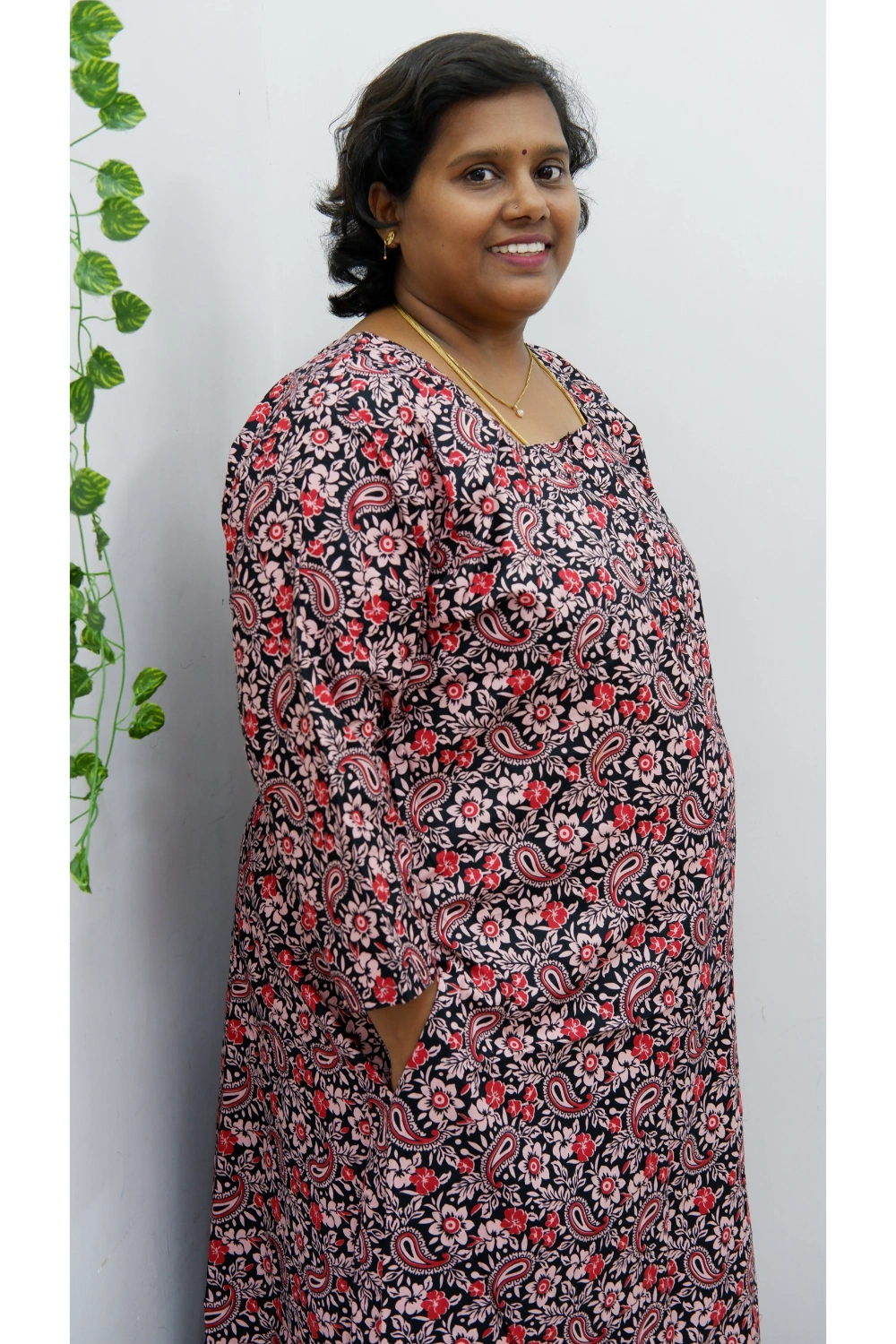 Classic 3/4 Sleeve Nighty – Premium Jyothi Cotton for Women