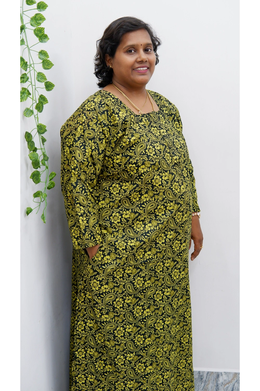 Classic 3/4 Sleeve Nighty – Premium Jyothi Cotton for Women