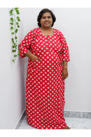 Classic 3/4 Sleeve Cotton Nighty for Women