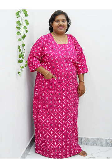 Classic 3/4 Sleeve Cotton Nighty for Women