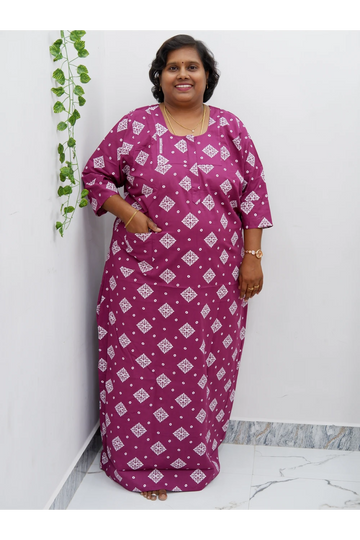 Classic 3/4 Sleeve Cotton Nighty for Women